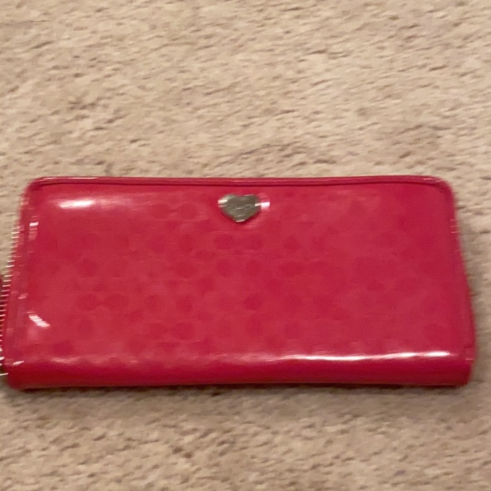 Coach large hot pink wallet